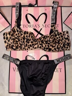 Victorias Secret Shine Strap Bra Bralette Lace Unlined Very Sexy Medium
